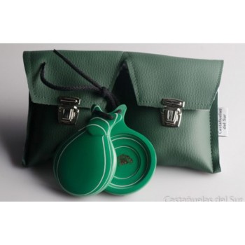 Castañuela Profesional Vidrio Verde Veteado Blanco