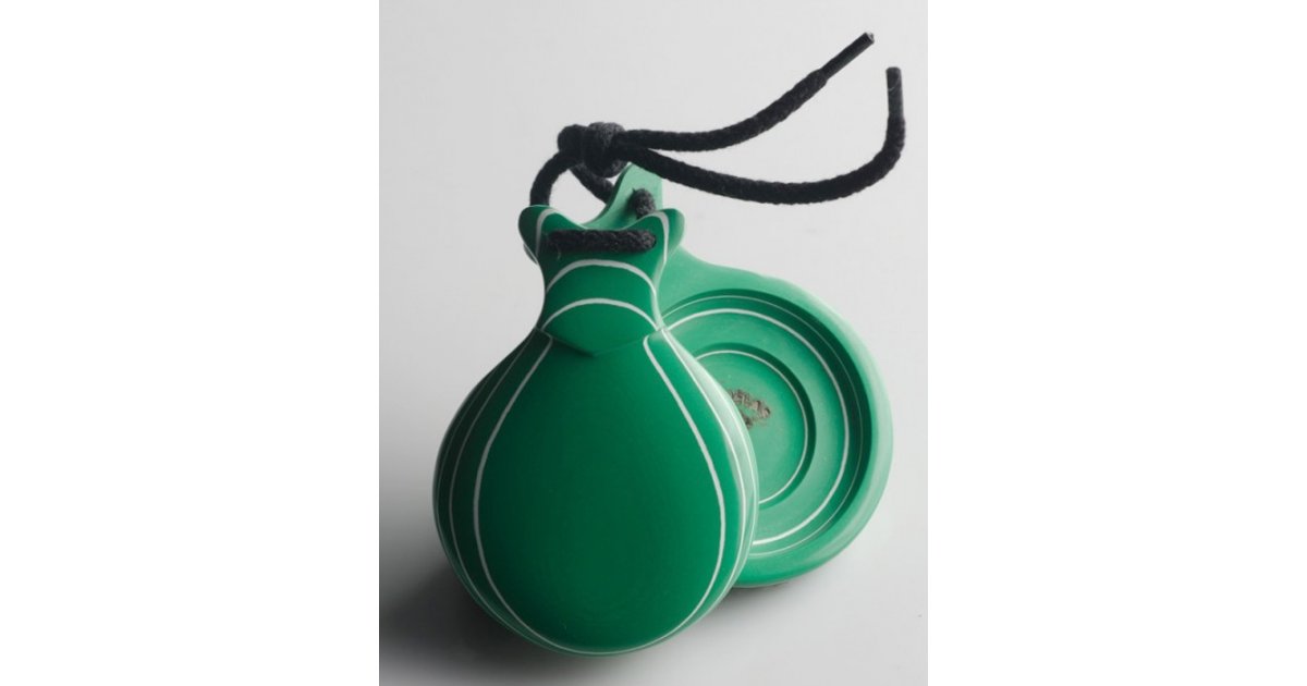 Castañuela Profesional Vidrio Verde Veteado Blanco Castañuela Profesional Vidrio Verde Veteado Blanco