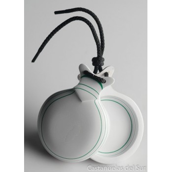 Castañuela Capricho Vidrio Blanco Veteada Verde