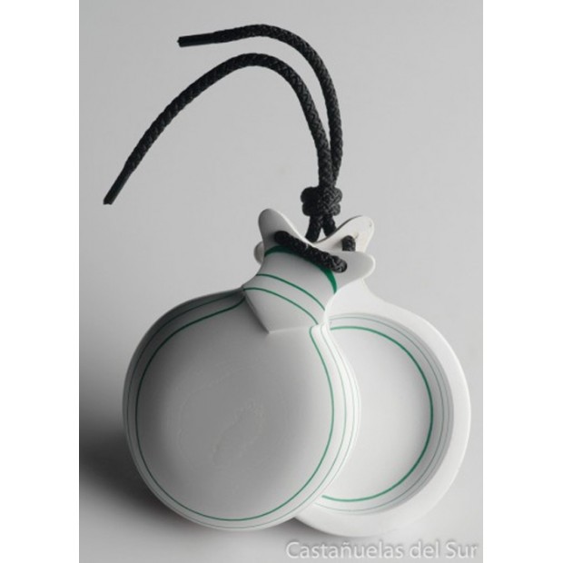 Castañuela Capricho Vidrio Blanco Veteada Verde Castañuela Capricho Vidrio Blanco Veteada Verde