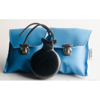 Castañuela Capricho Tela Negra Veteada Azul y Blanca
