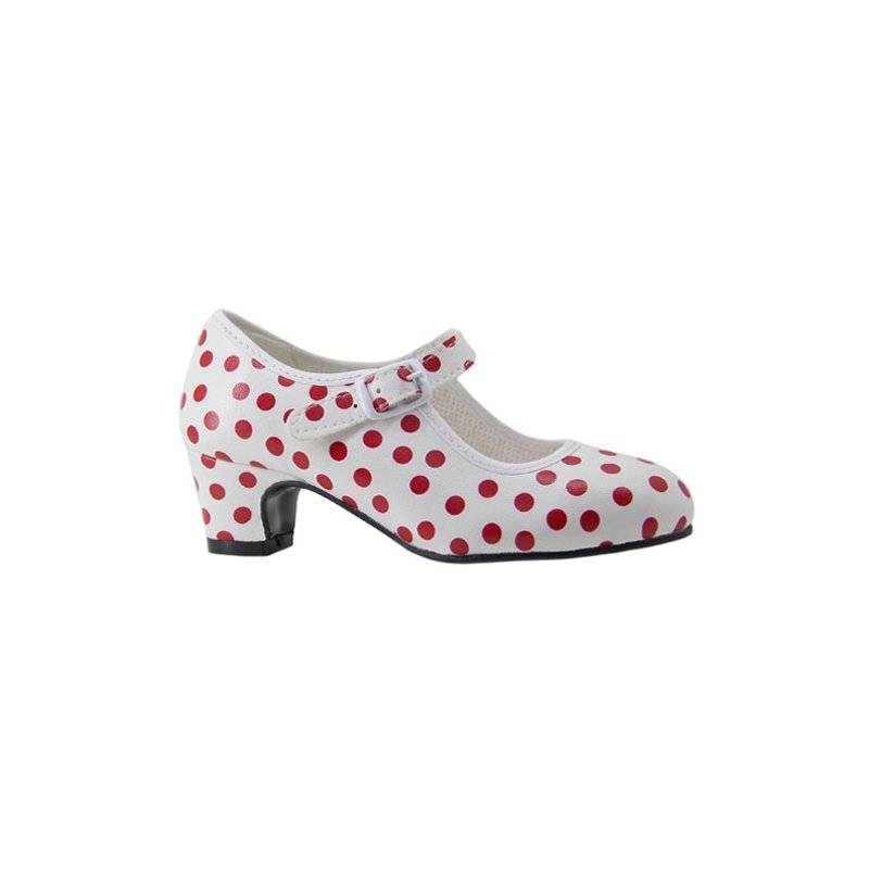 Zapatos Sevillana Rojos con Lunares Blancos Talla 23