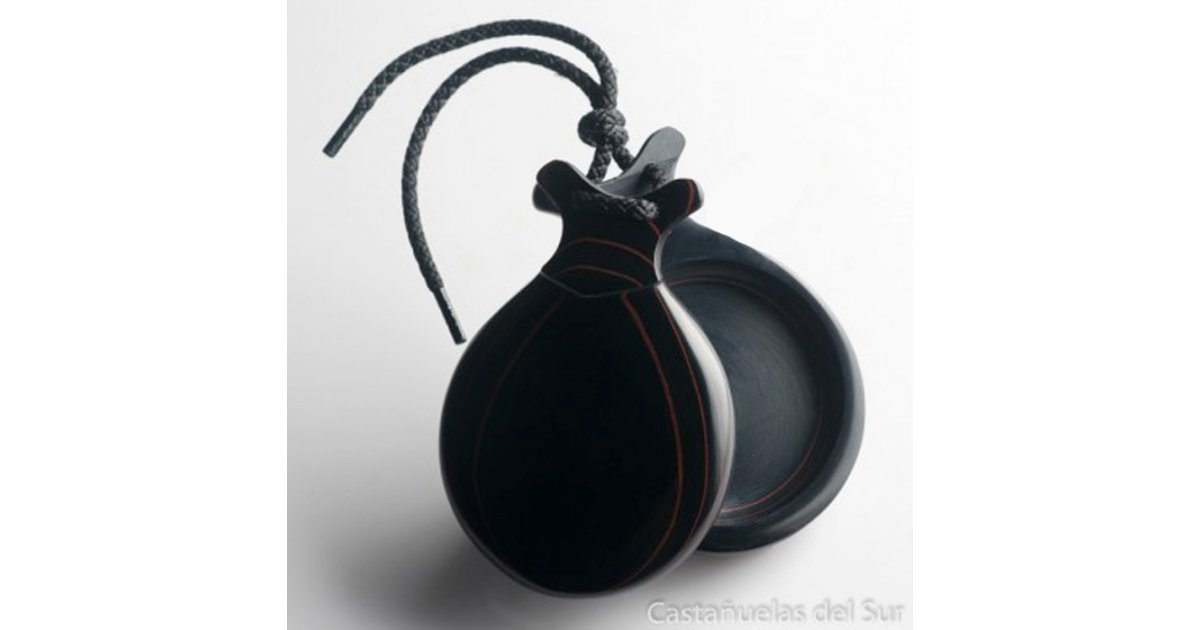 Castañuela Profesional Fibra Negra Veteada Roja Especial Profesores Castañuela Profesional Fibra Negra Veteada Roja Especial Profesores