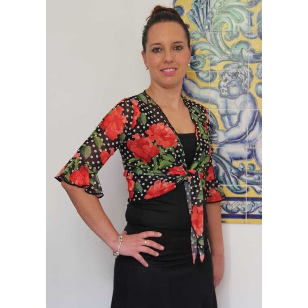 Cardigan Estampado Flores y Lunares