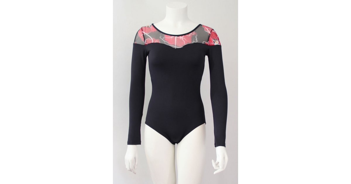 Maillot flamenco negro y estampado. Maillot flamenco negro y estampado.