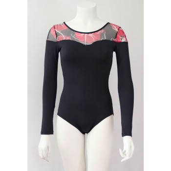 Maillot flamenco negro y estampado.