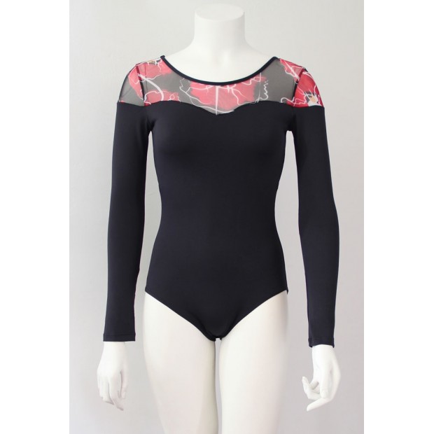 Maillot flamenco negro y estampado. Maillot flamenco negro y estampado.