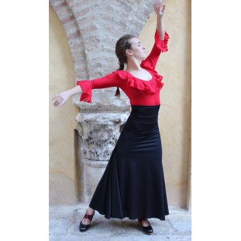 Falda Flamenco Negra Ceñida con Fajin