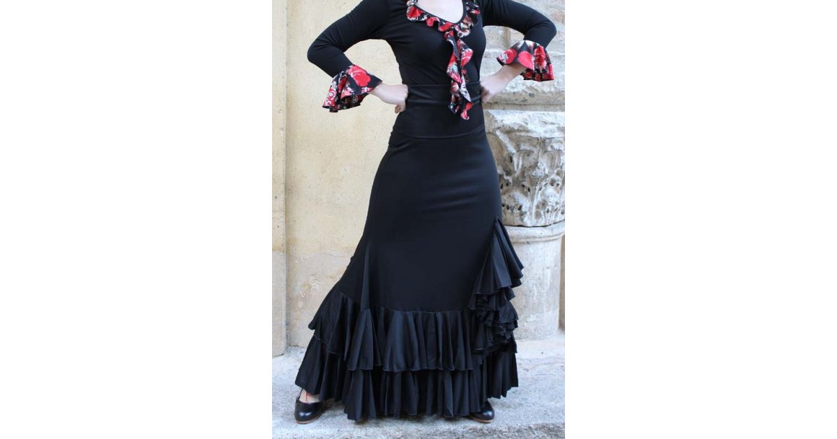 Falda Flamenco con 2 volantes y chorrera Falda Flamenco con 2 volantes y chorrera