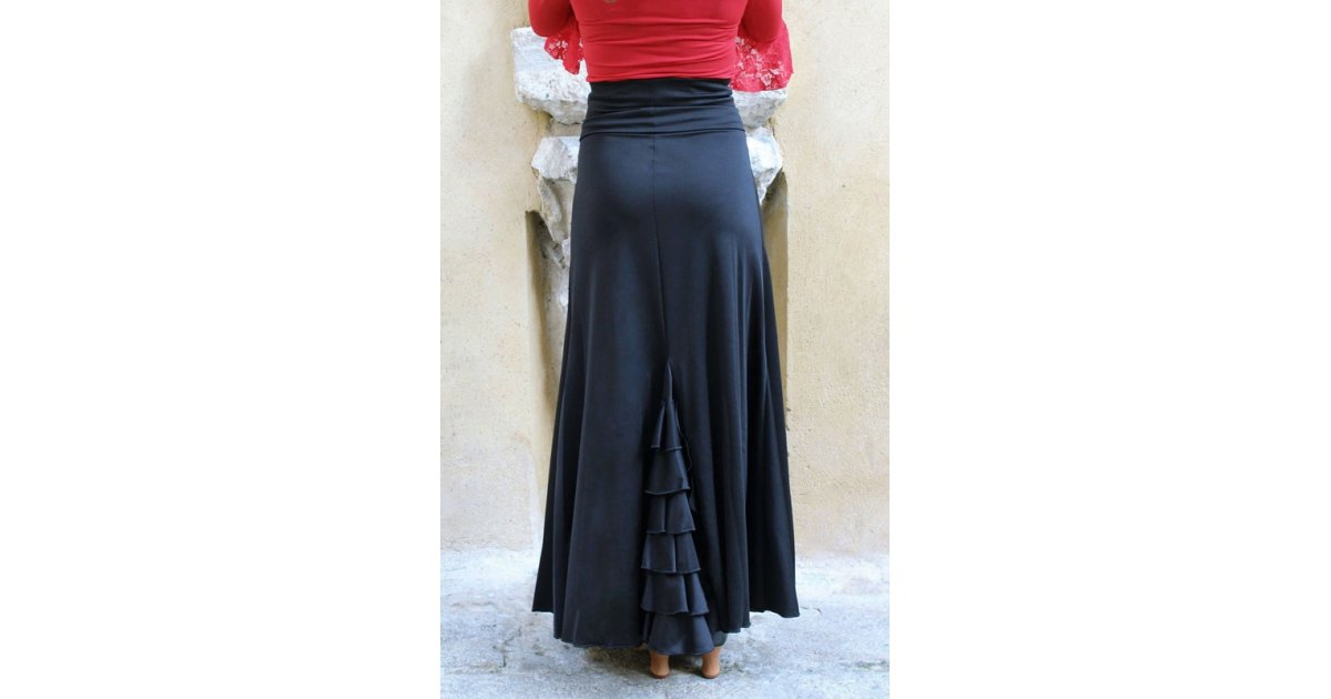 Falda Flamenco Negra con Volantes Traseros Falda Flamenco Negra con Volantes Traseros