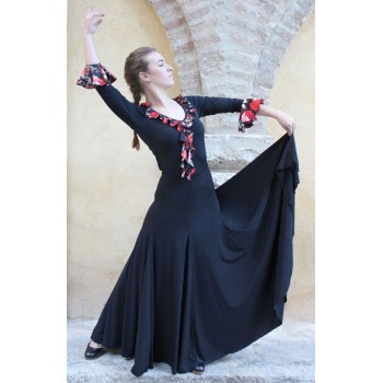 Falda Flamenco Negra con Mucho Vuelo