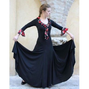 Falda Flamenco Negra con Mucho Vuelo