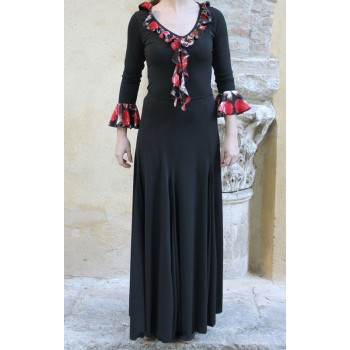 Falda Flamenco Negra con Mucho Vuelo