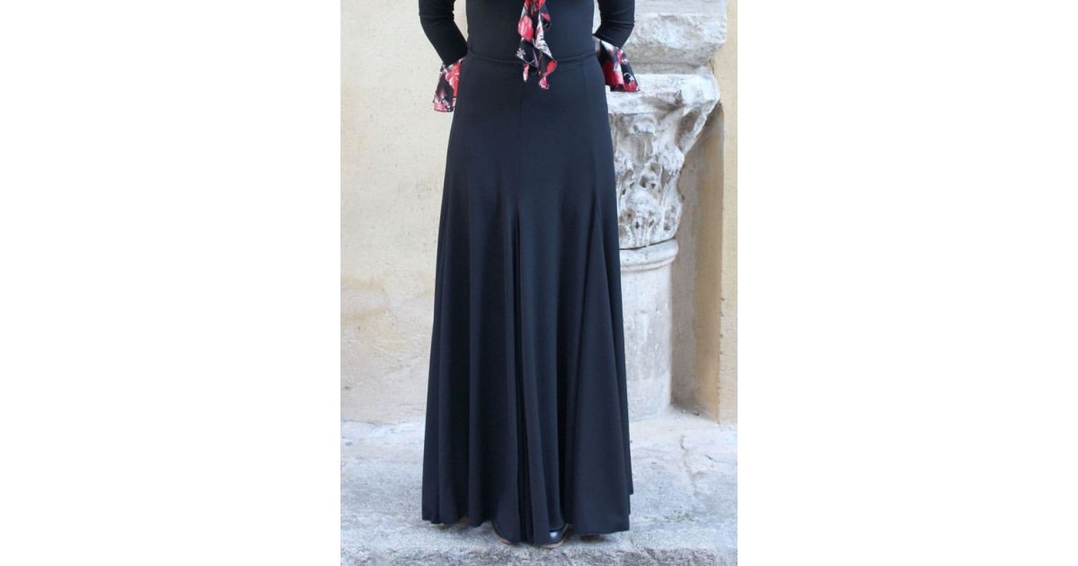 Black Flamenco Skirt with Many Flight