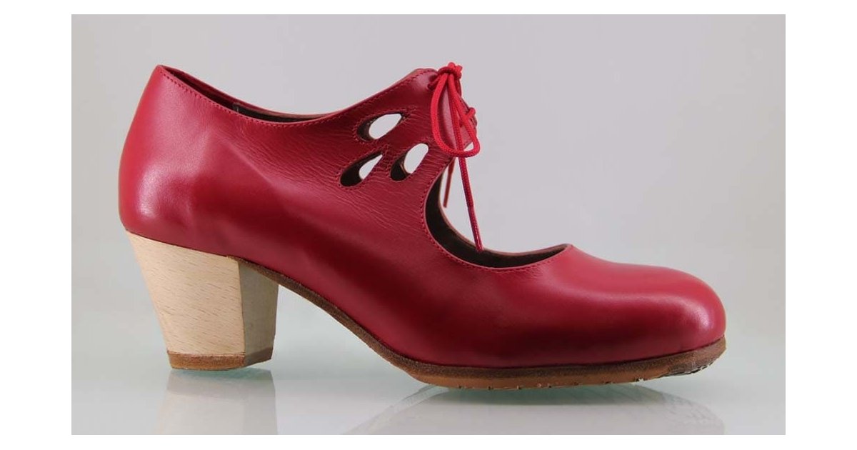 Zapato baile flamenco profesional piel rojo lágrimas caladas Zapato baile flamenco profesional piel rojo lágrimas caladas