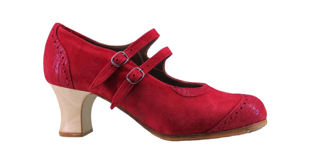 Zapato baile flamenco profesional charol y fantasía negro con dos hebillas Zapato baile flamenco profesional charol y fantasía negro con dos hebillas