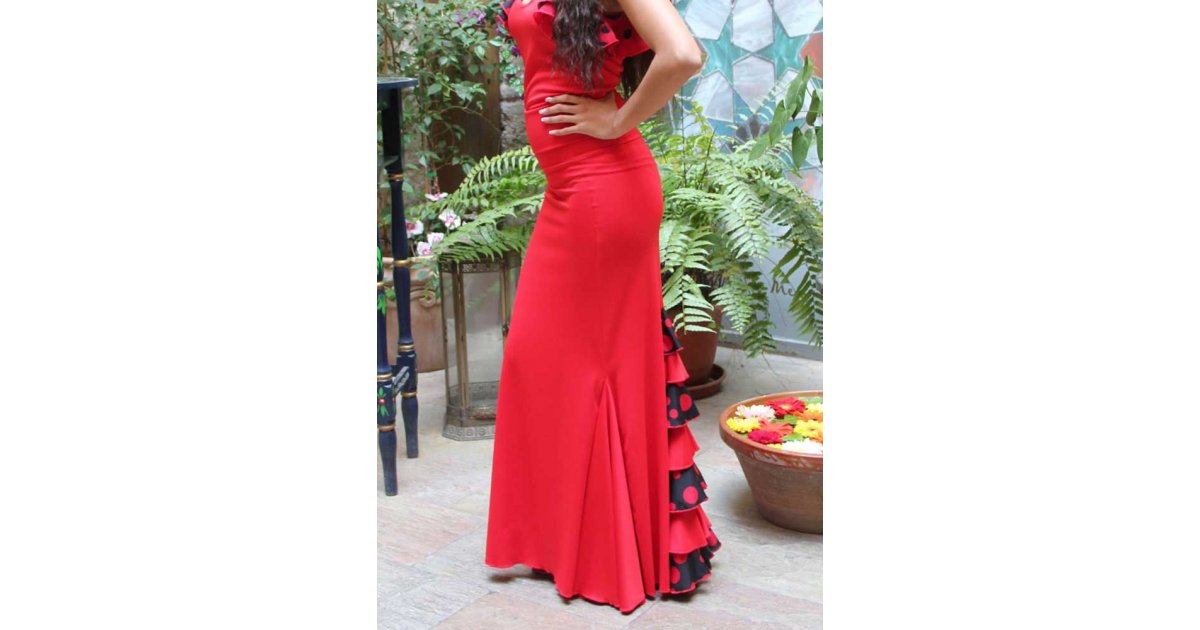 Falda Flamenco Roja Entallada Falda Flamenco Roja Entallada