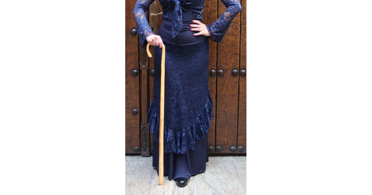 Bastón de baile flamenco liso torneado barnizado Bastón de baile flamenco liso torneado barnizado