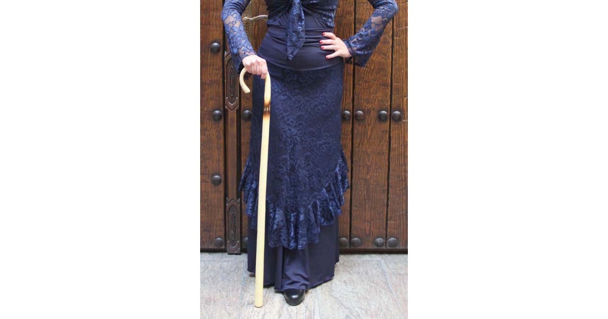 Bastón de baile flamenco franja quemada barnizado Bastón de baile flamenco franja quemada barnizado