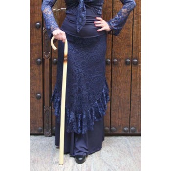 Flamenco dancing cane with burned stripe varnished