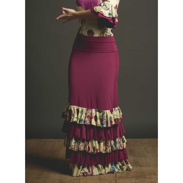 Falda Flamenco Ibi Buganvilla con Volantes de Flores Falda Flamenco Ibi Buganvilla con Volantes de Flores
