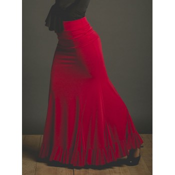 Red Velilla Flamenco Skirt with Sash