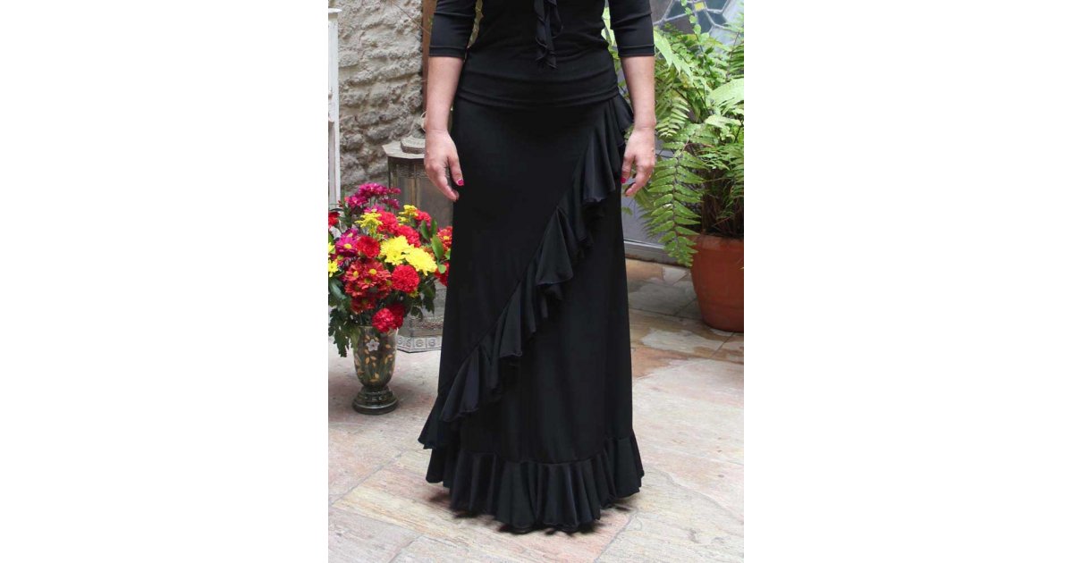 Valoria Black Flamenco Skirt Valoria Black Flamenco Skirt