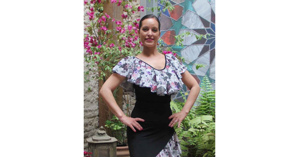 Top Jerte Negro y Estampado Top Jerte Negro y Estampado