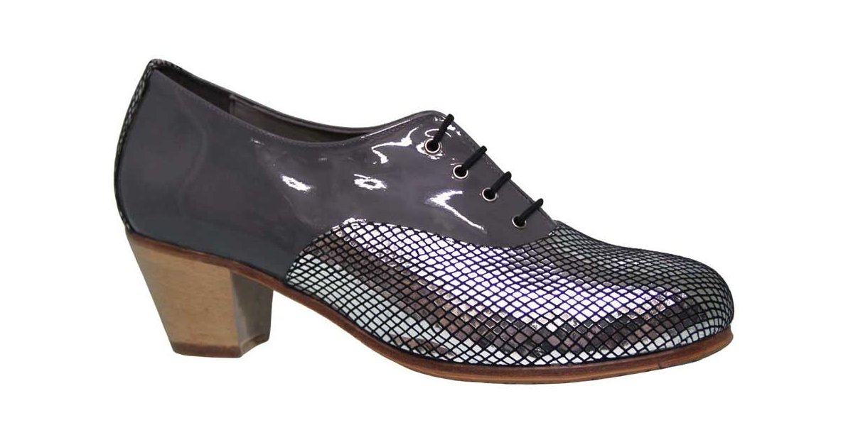 Professional Combined Fantasy and Gray Patent Leather Shoe Professional Combined Fantasy and Gray Patent Leather Shoe