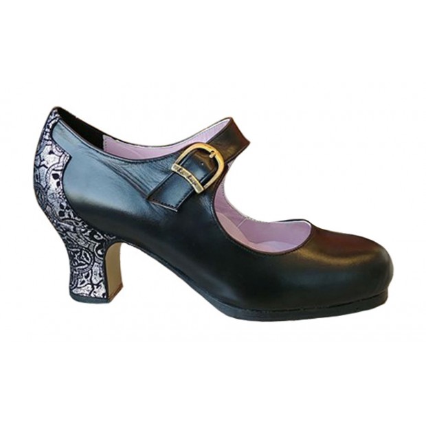 Profesional Combinado Piel Negro y Talón Fantasía Profesional Combinado Piel Negro y Talón Fantasía