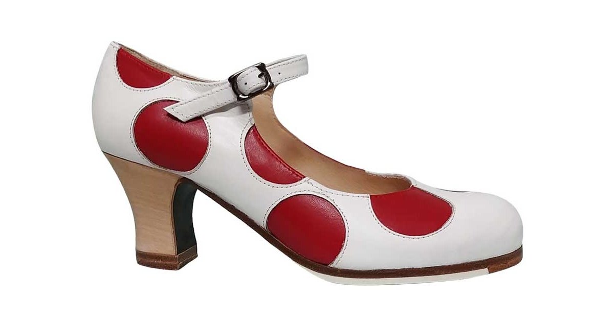 Peau blanche professionnelle et pois en cuir rouge avec boucle Peau blanche professionnelle et pois en cuir rouge avec boucle