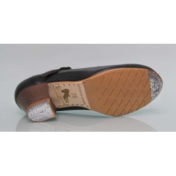 Cuir noir professionnel avec boucle Cuban Heel