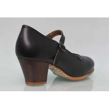 Cuir noir professionnel avec boucle Cuban Heel