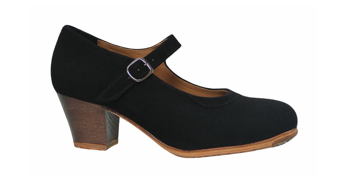Daim noir professionnel avec boucle talon cubain Daim noir professionnel avec boucle talon cubain