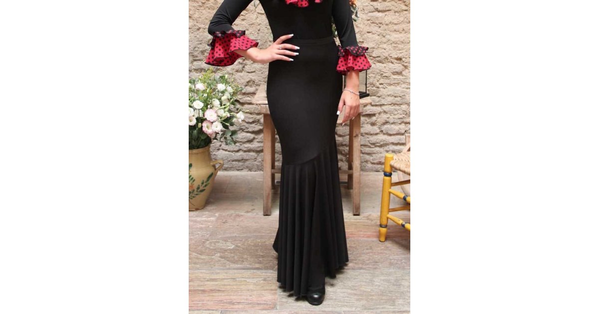 Jupe évasée flamenco noire Jupe évasée flamenco noire