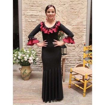 Falda Flamenco Negra Entallada