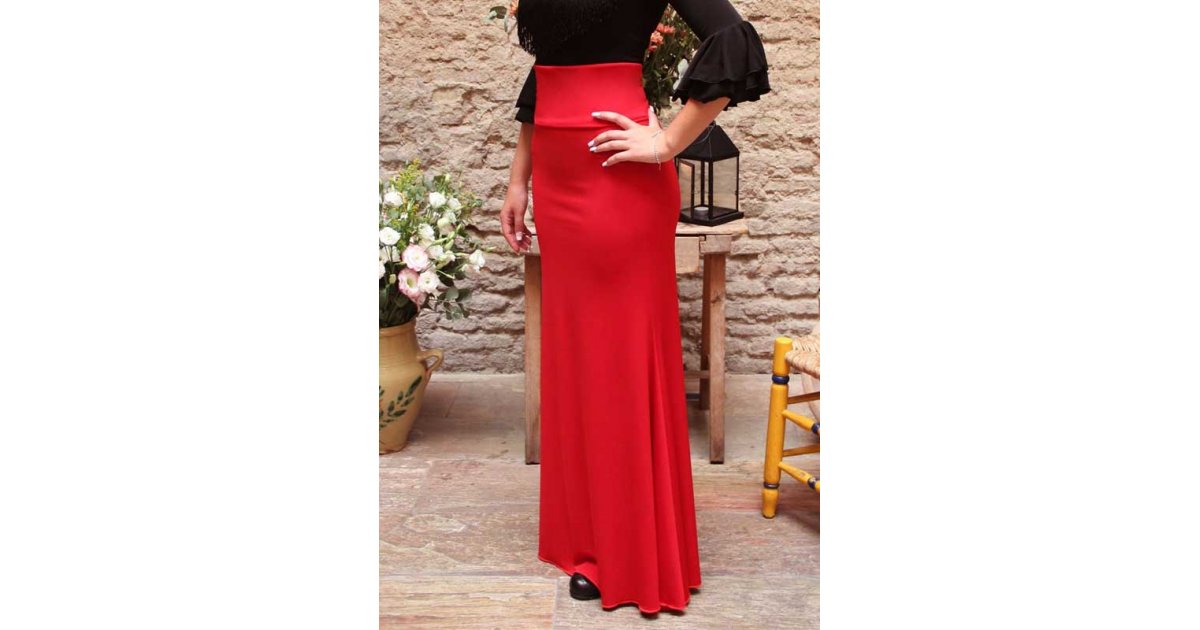Falda Flamenco Roja Entallada