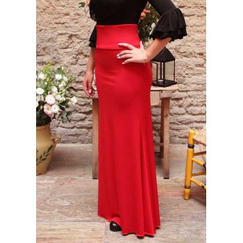 Red Adjusted Flamenco Skirt