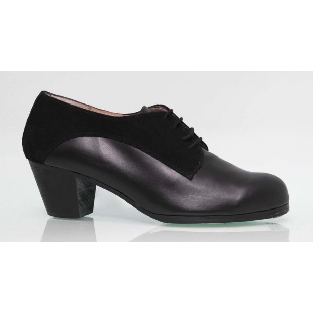 Chaussure professionnelle combinée en cuir et daim noir Chaussure professionnelle combinée en cuir et daim noir