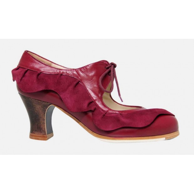 Burgundy Leather Professional Shoe with Bordeaux Suede Flywheel Burgundy Leather Professional Shoe with Bordeaux Suede Flywheel