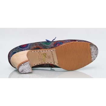 Chaussure professionnelle fantaisie multicolore à lacets