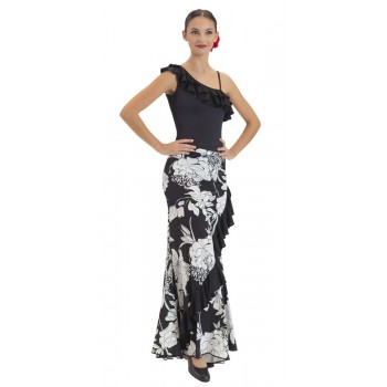 Black Flamenco Skirt Print
