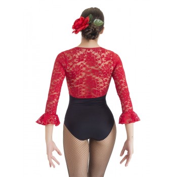 Maillot Noir à Dentelle Rouge