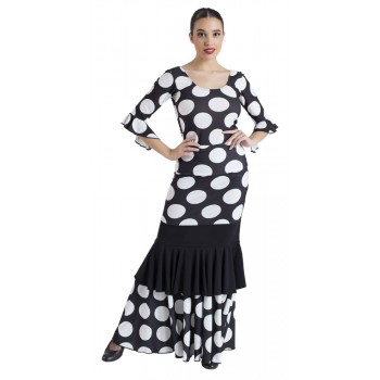 Top Flamenco Negro Lunares