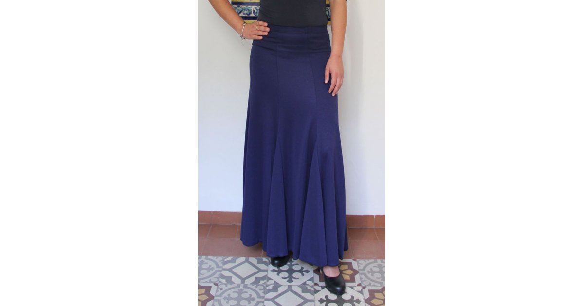 Jupe flamenco bleu marine avec nesgas Jupe flamenco bleu marine avec nesgas