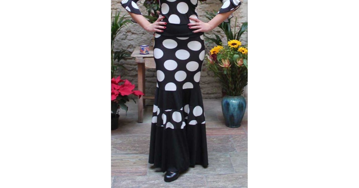 Black Skirt with White Polka Dots