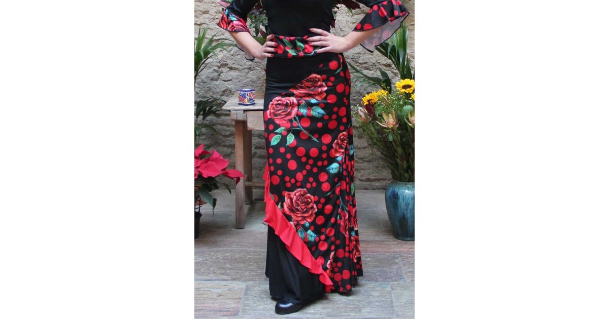 Flamenco Combined Skirt Flowers and Polka Dots Flamenco Combined Skirt Flowers and Polka Dots