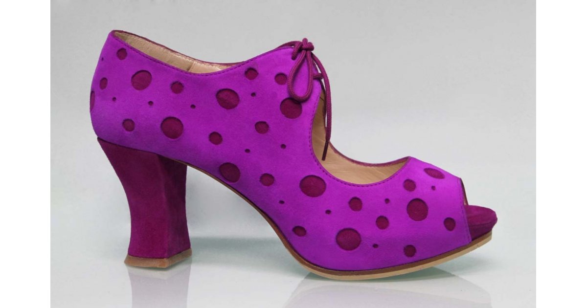 Zapato de Calle Ante Fucsia con Lunares Buganvilla Zapato de Calle Ante Fucsia con Lunares Buganvilla