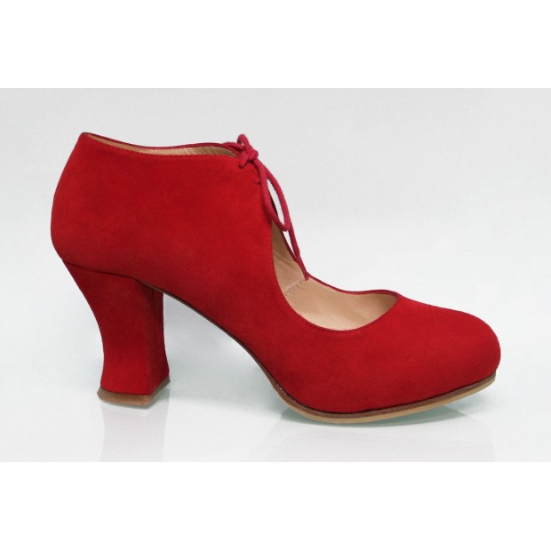 Zapato de Calle Ante Rojo con Cordones Zapato de Calle Ante Rojo con Cordones
