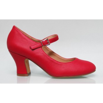 Zapato Flamenca Polipiel Rojo